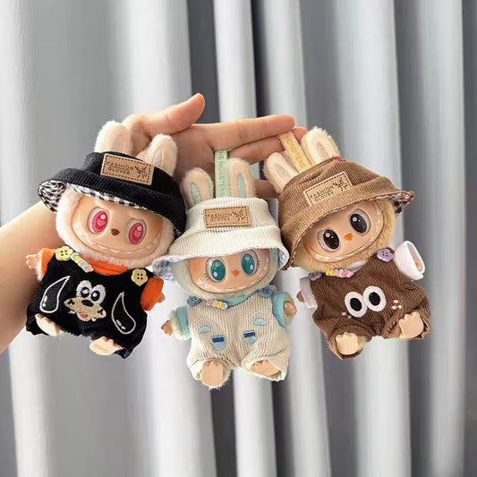 Adorable Labubu V2 Plush Doll Pendant Set - Cool & Cute Three-Piece Outfit Accessories