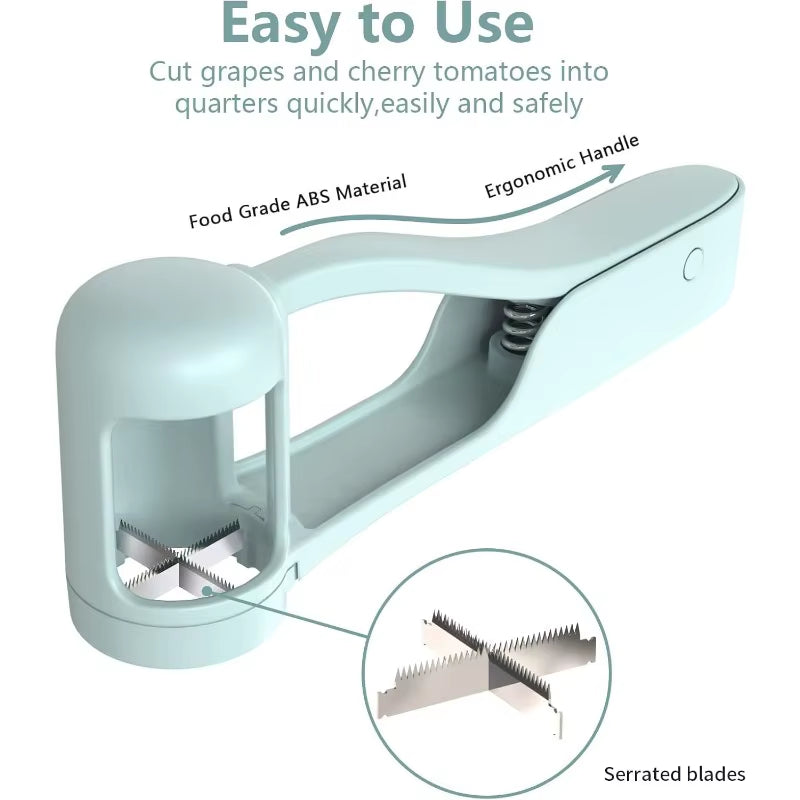 Tomato Slicer Cutter Grape Tools Cherry Fruit Salad Splitter Artifact for Toddlers Kitchen Accessories for Baby Fruit Cut Gadget