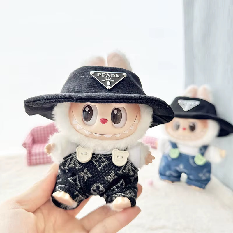 Adorable 17Cm Mini Plush Doll Outfit - Kpop Exo Labubu Bear Jumpsuit Accessories for Kids DIY Gift