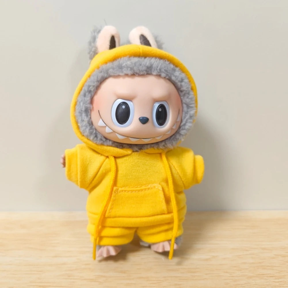 Labubu Casual Sweatsuit Set - Comfy Labubu Clothes for 15/17Cm Dolls Featuring Ribbed Hem Details