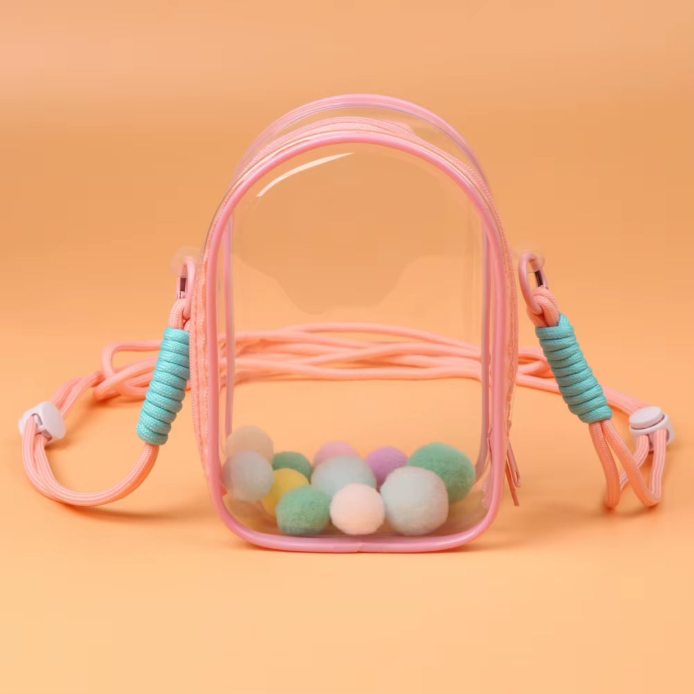 Labubu Sitting Party Cotton Doll Shoulder Bag - Stylish PVC Storage & Dustproof Walk Bag (15cm)