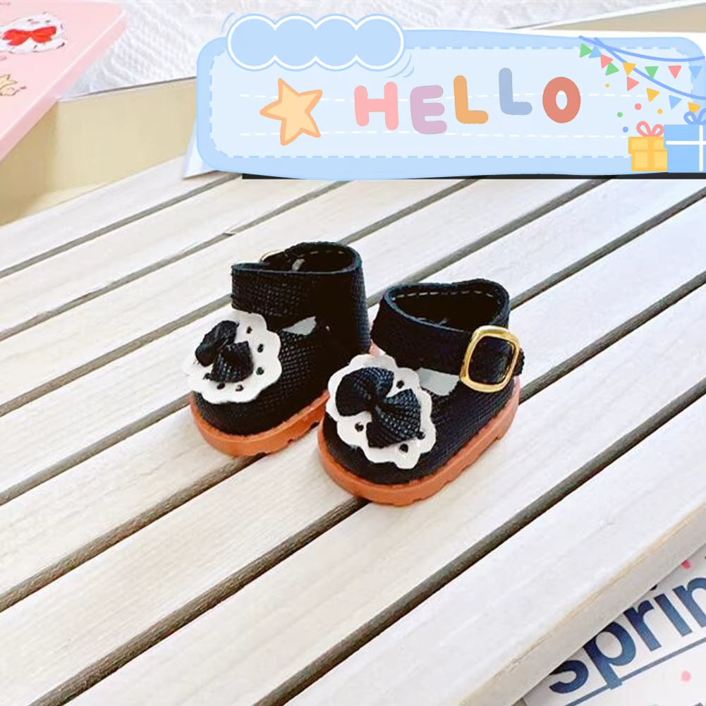 For Labubu Doll’s Shoes 4X1.8Cm Multiple Styles DIY for Labubu Doll Leather Cloth Shoes Replacement Dolls Accessories