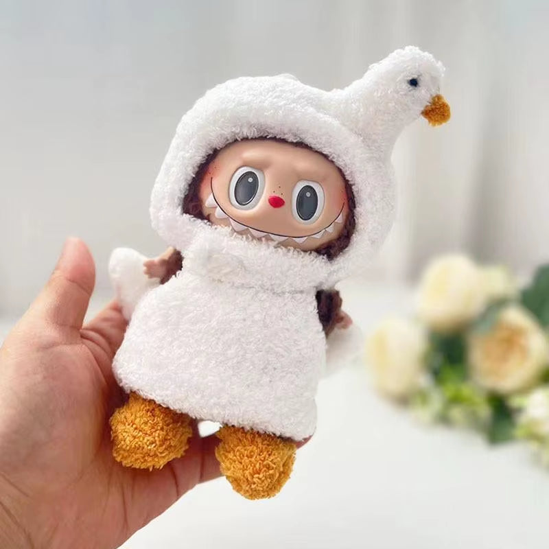 For 17Cm Labubu Out Fit Clothes Time to Chill Doll Clothes for Labubu II Doll Cute Clothes