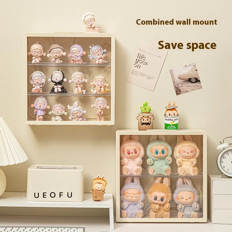 Labubu Accessories Storage Cabinet Display Rack Wall Mounted Display Box Transparent Acrylic Dustproof Figurine Cabinet