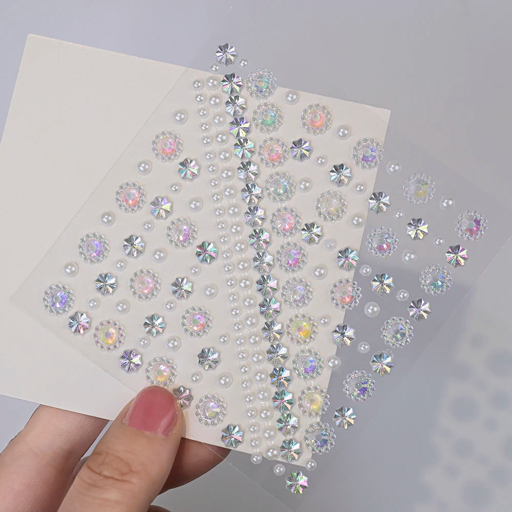 1Pc 5D Face Diamond Water Drops Rhinestone Gem Sticker Crystal Tear Eyeshadow Sticker Nail Body Makeup Stars Sticker DIY Decor