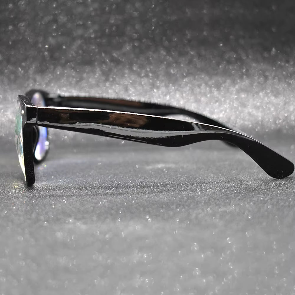 Trendy Square Party Sunglasses Women Men Fashion EDM Light Diffraction Futuristic Rave Festival Sun Glasses Psychedelic Prism