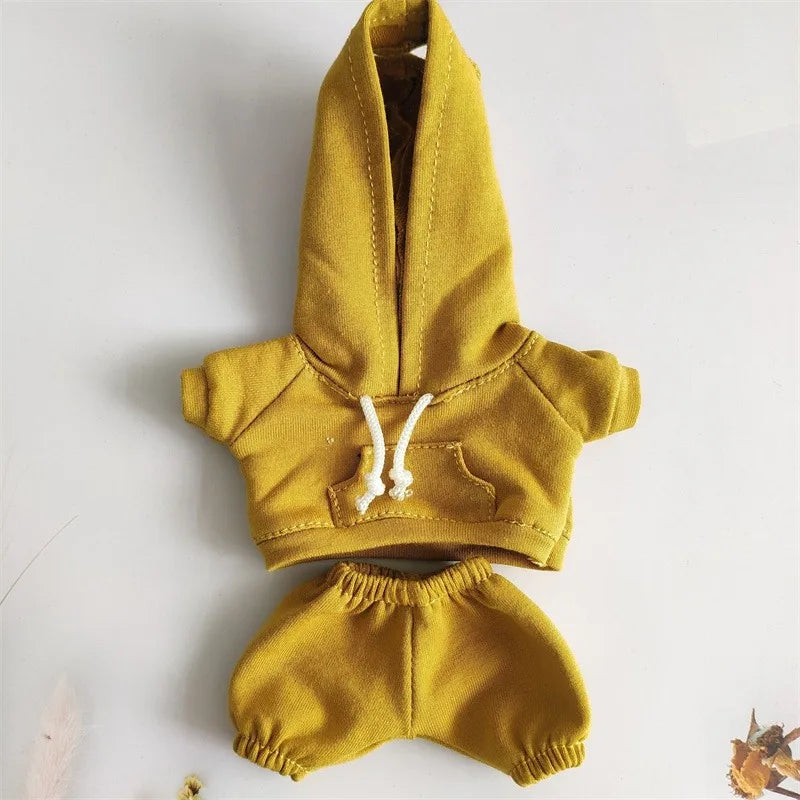 Labubu Casual Sweatsuit Set - Comfy Labubu Clothes for 15/17Cm Dolls Featuring Ribbed Hem Details