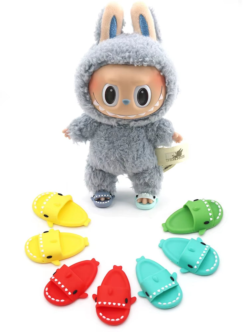Adorable 17cm Labubu Shark Slippers - Perfect Kpop EXO DIY Gift for Girls!
