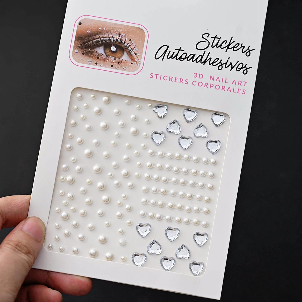 1Pc 5D Face Diamond Water Drops Rhinestone Gem Sticker Crystal Tear Eyeshadow Sticker Nail Body Makeup Stars Sticker DIY Decor