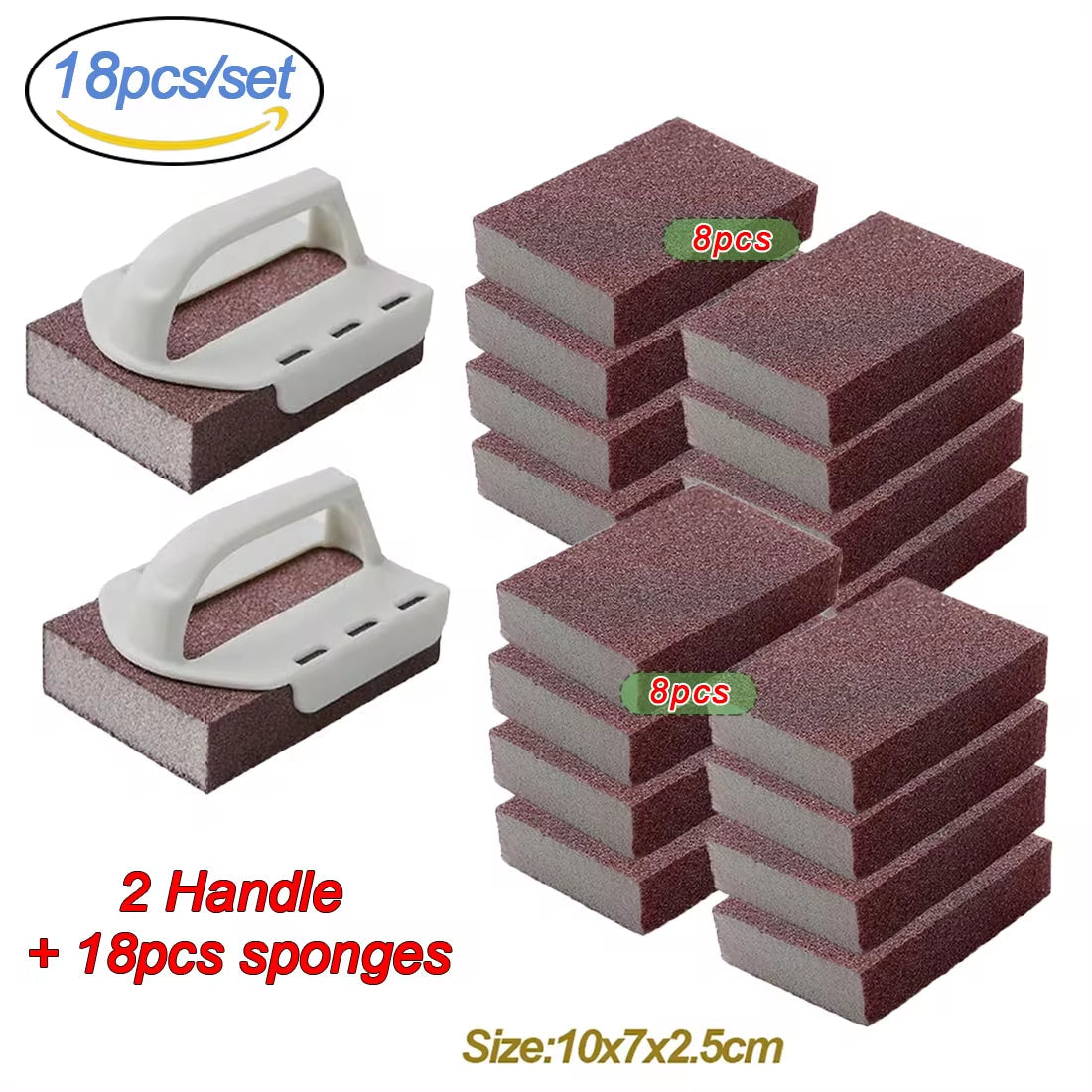 1/2/4/5/6/8Pcs Magic Sponge Eraser Carborundum Removing Rust Cleaning Brush Descaling Clean Rub for Cooktop Pot Kitchen Sponge