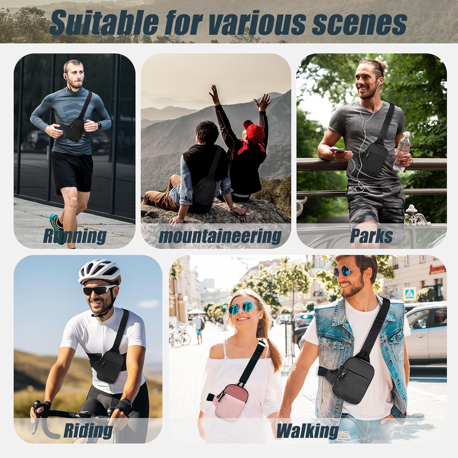 Mini Sling Bag Men Small Crossbody Bag Women Fanny Packs Casual Personal Pocket Bag Backpack Phone Chest Bag