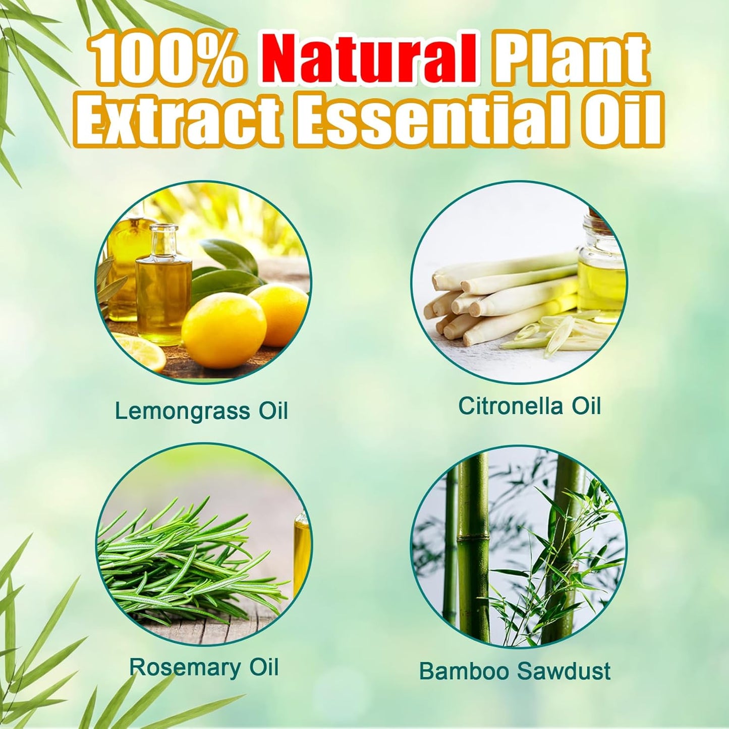 90 Pcs Natural Mosquito Repellent Coils for Outdoor Use, Citronella Incense Sticks Plant-Based Bug Repellent for Patio, Camping, Fishing