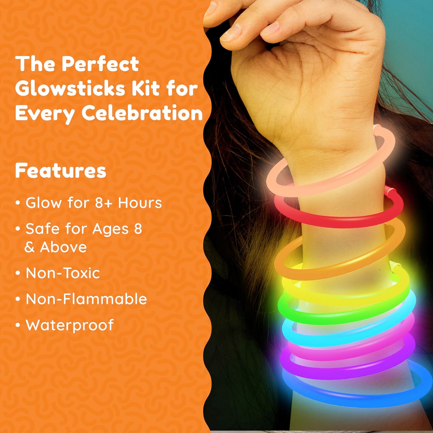 209Pcs Glow Sticks Bulk Party Pack Includes 100 8" Glow Sticks and 109 Accessories, with Bonus Connectors for Glow Sphere and Eye Glasses, for Party Festivals Rave Halloween