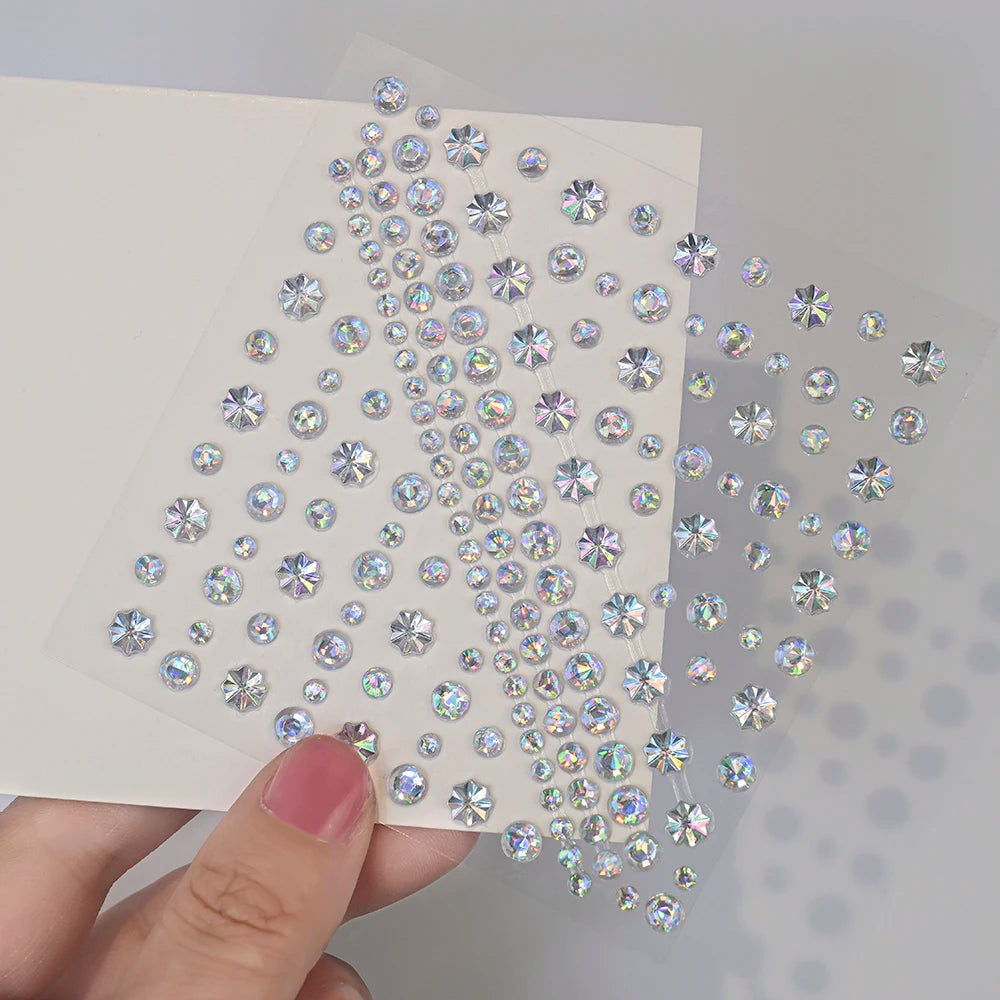 1Pc 5D Face Diamond Water Drops Rhinestone Gem Sticker Crystal Tear Eyeshadow Sticker Nail Body Makeup Stars Sticker DIY Decor