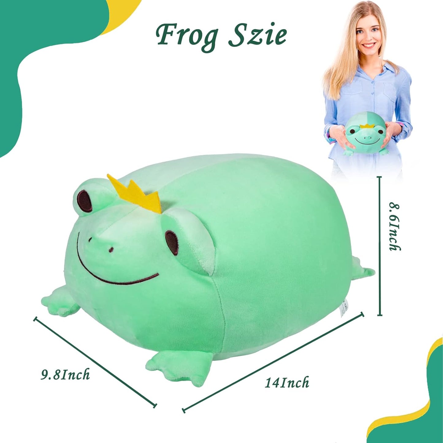 Adorable Frog Plush Toy - Soft and Cuddly Stuffed Animal for Kids and Adults