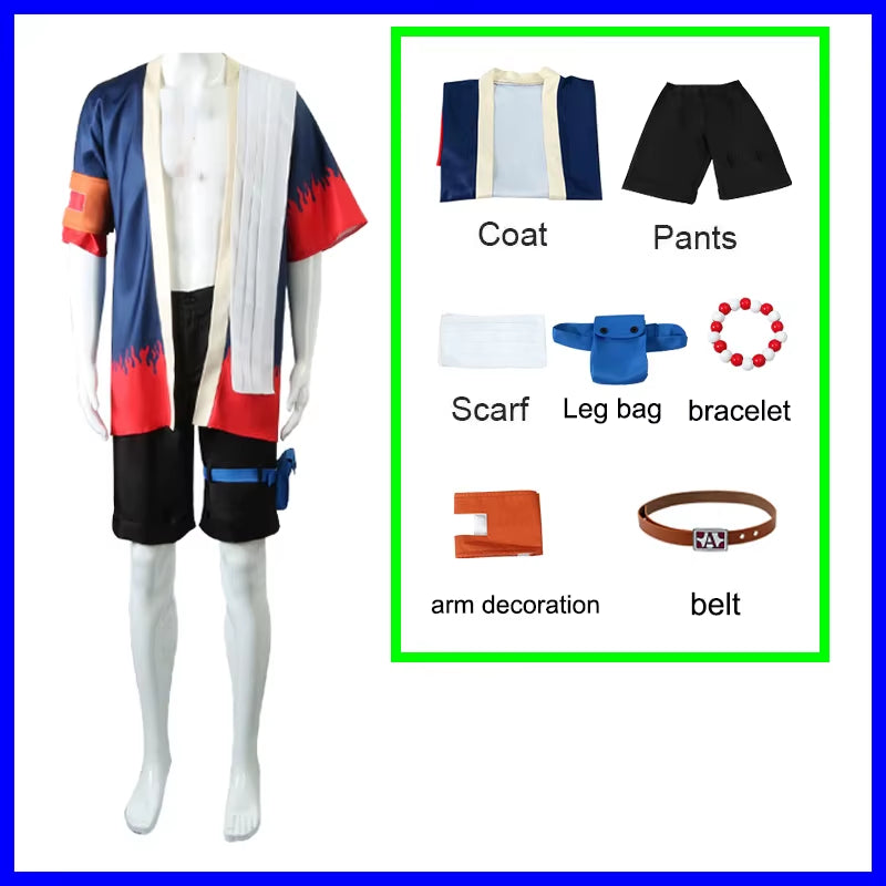 Anime One Piece Portgas D Ace Cosplay Costume Coat Shorts Hat Suit Carnival Party Performance Christmas Adult Kimono Uniform