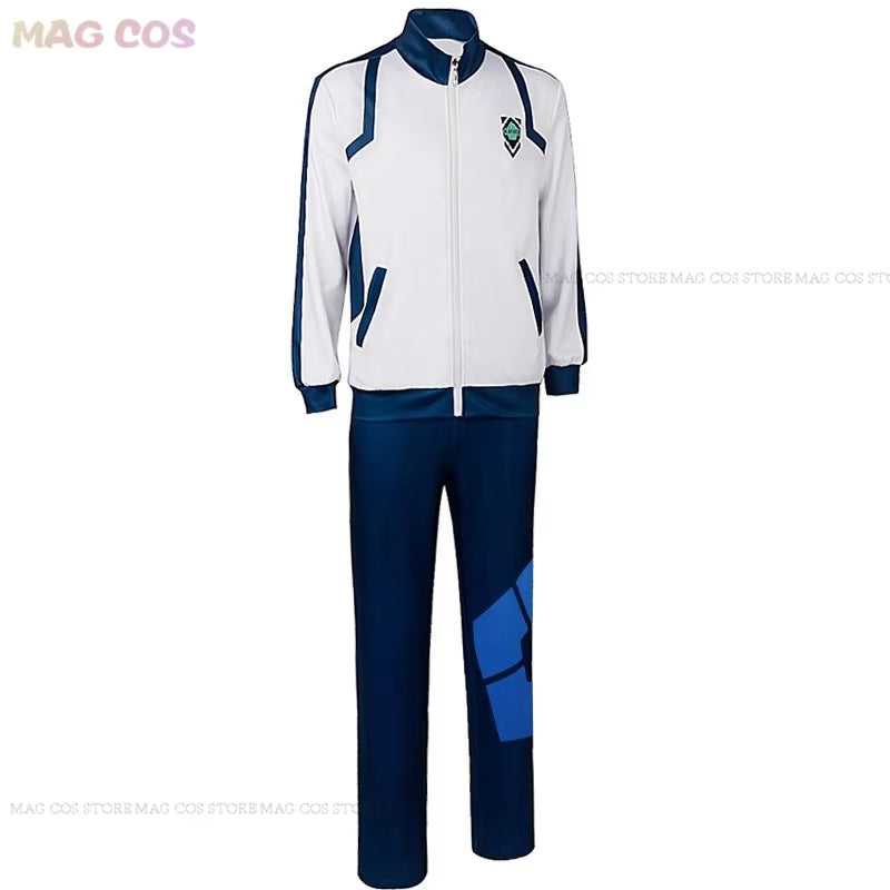 Anime Blue Lock Cosplay Isagi Yoichi Cosplay Suit Blue Pink Suit Yoichi Wig Coat Pants School Uniform Men Hallowen Party Clothes