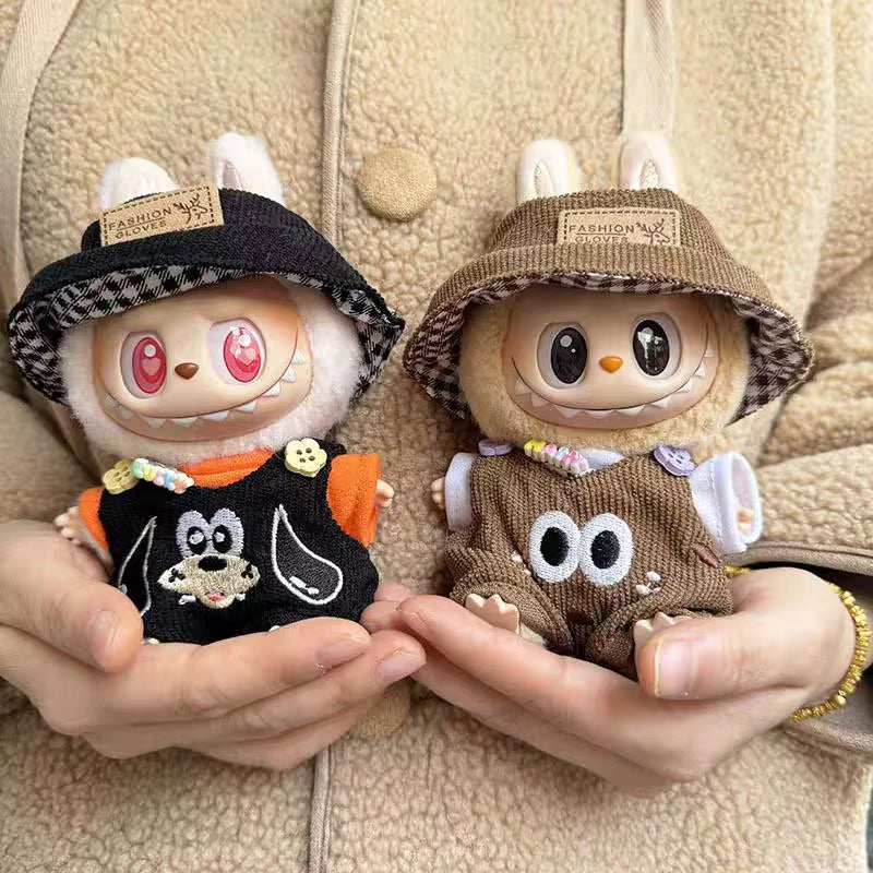 Adorable Labubu V2 Plush Doll Pendant Set - Cool & Cute Three-Piece Outfit Accessories