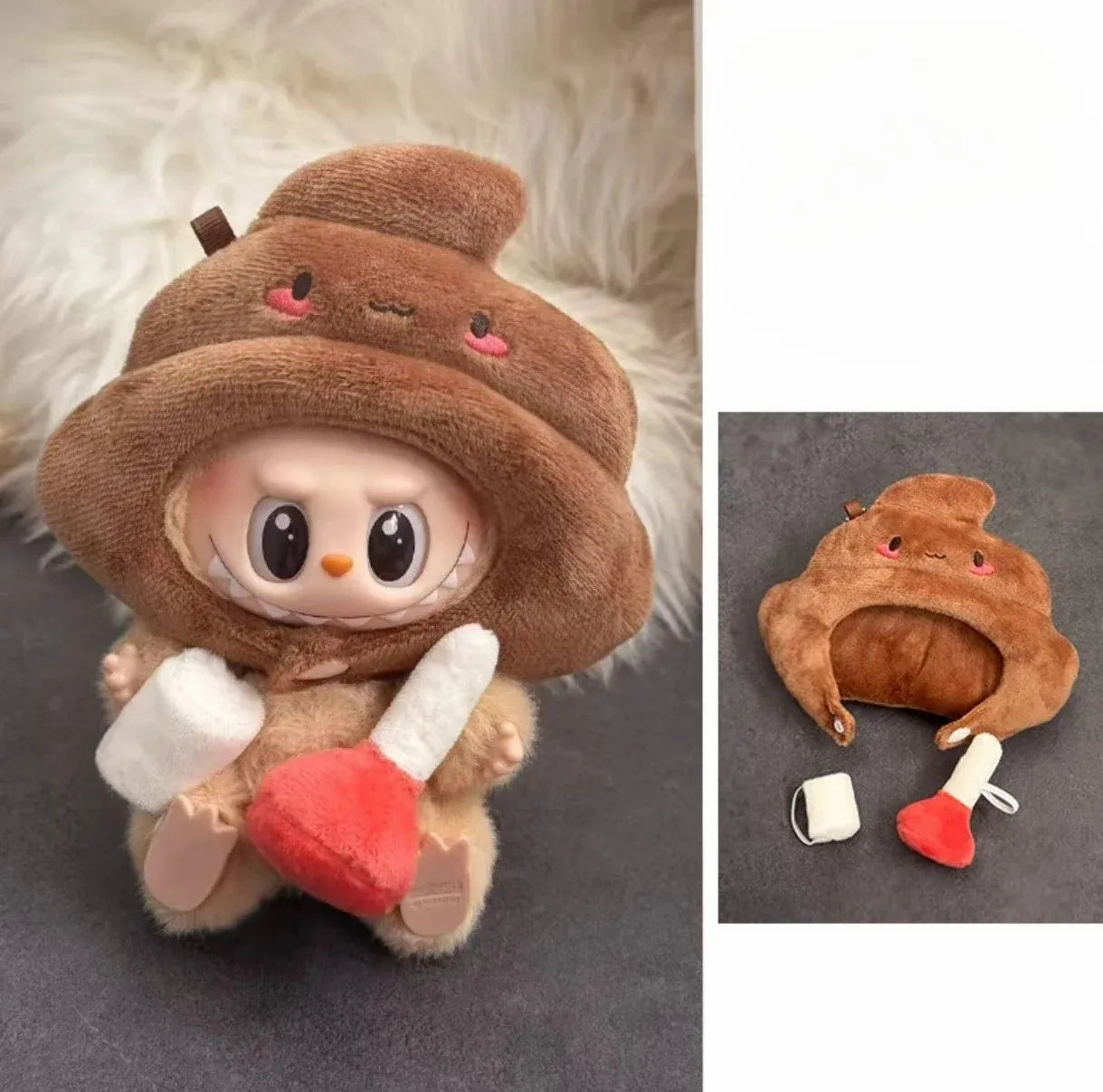 Cute Milk Doll Clothes for Labubu Handmade Clothing 17Cm Doll Accessories for Labubu V1 V3 Dress Up