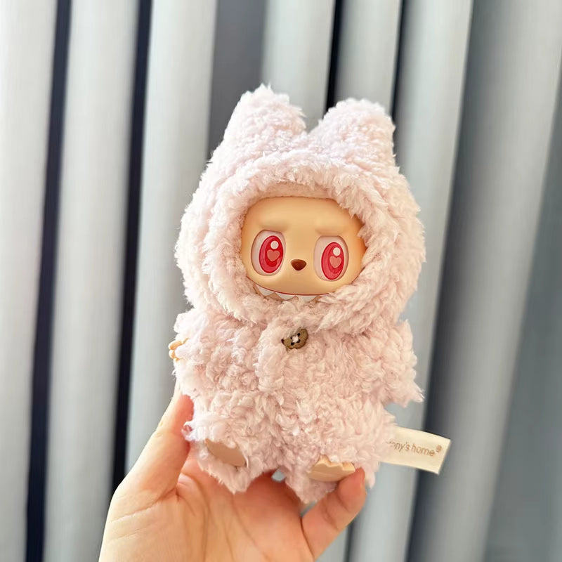 15Cm/17Cm Labubu I II Dolls Clothes Cute Eye Mask Pajamas Three Piece Set Accessories Clothing Plush Doll'S Clothes