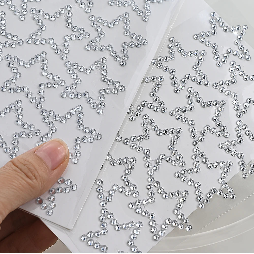 1Sheet 900Pcs Rainbow Face Glittle Gem Stickers Stick-On Facial Tattoo Eye Rhinestone Jewels 3/4/5Mm Mix Wedding Party Make Up