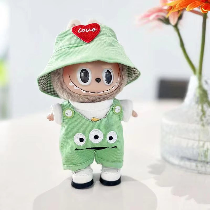 For 17Cm Labubu Out Fit Clothes Time to Chill Doll Clothes for Labubu II Doll Cute Clothes