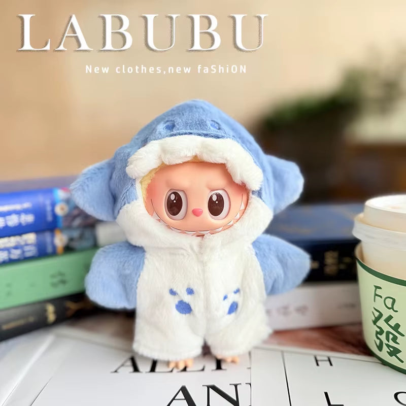 15Cm/17Cm Labubu I II Dolls Clothes Cute Eye Mask Pajamas Three Piece Set Accessories Clothing Plush Doll'S Clothes