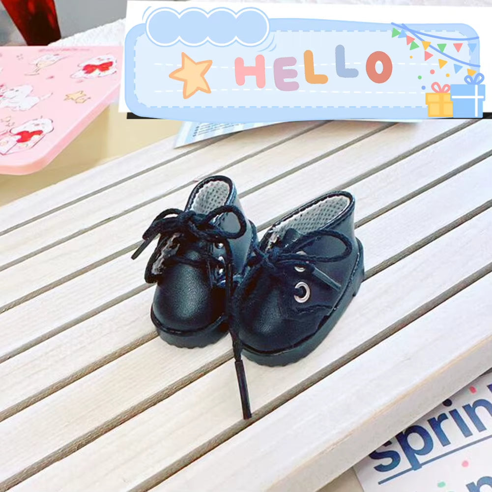 For Labubu Doll’s Shoes 4X1.8Cm Multiple Styles DIY for Labubu Doll Leather Cloth Shoes Replacement Dolls Accessories