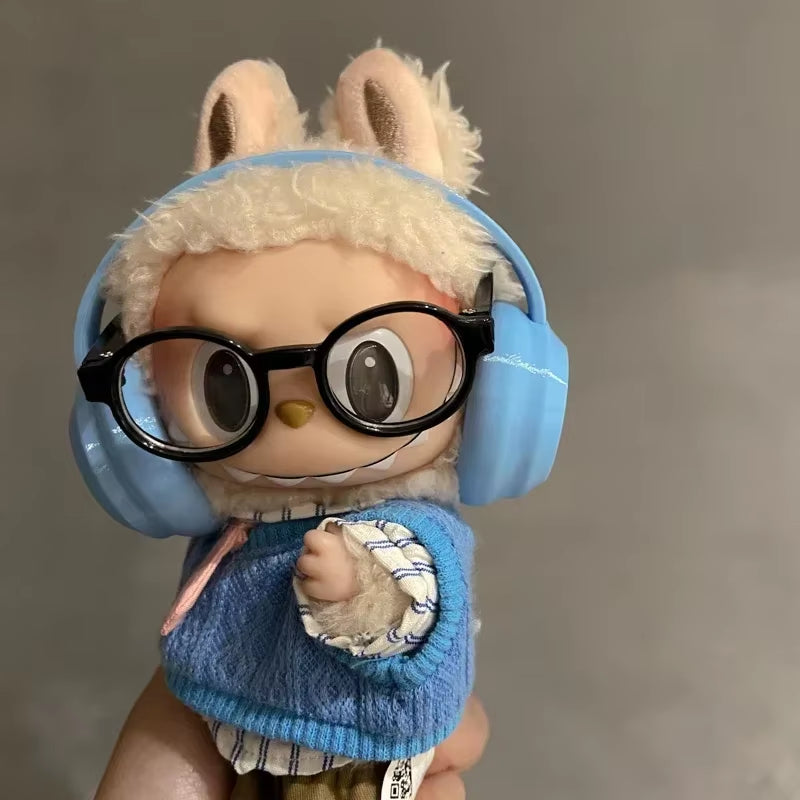 Labubu Accessories：17Cm Labubu Fashion Earphone Accessories 10Cm Cotton Doll Earphones Macaron Color Doll Earphones