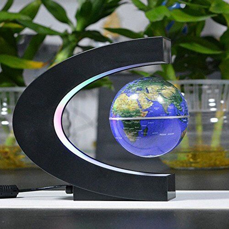 Estefanlo Floating Globe with LED Lights C Shape Magnetic Assorted Colors