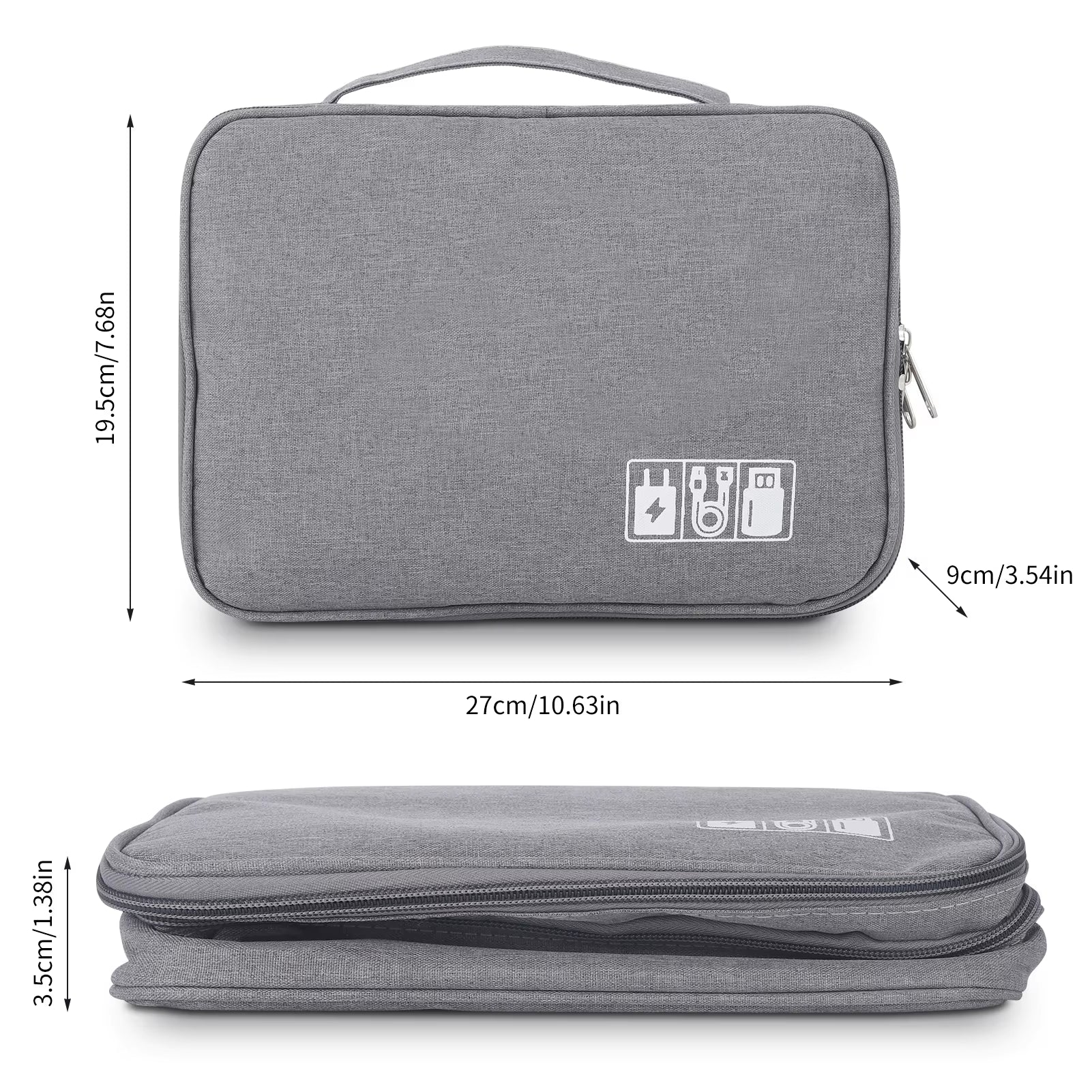 Electronics Organizer Travel Case, Multi-Use Cube Travel Storage Bag, Portable Waterproof Data Cable Headphone Organizer Bag