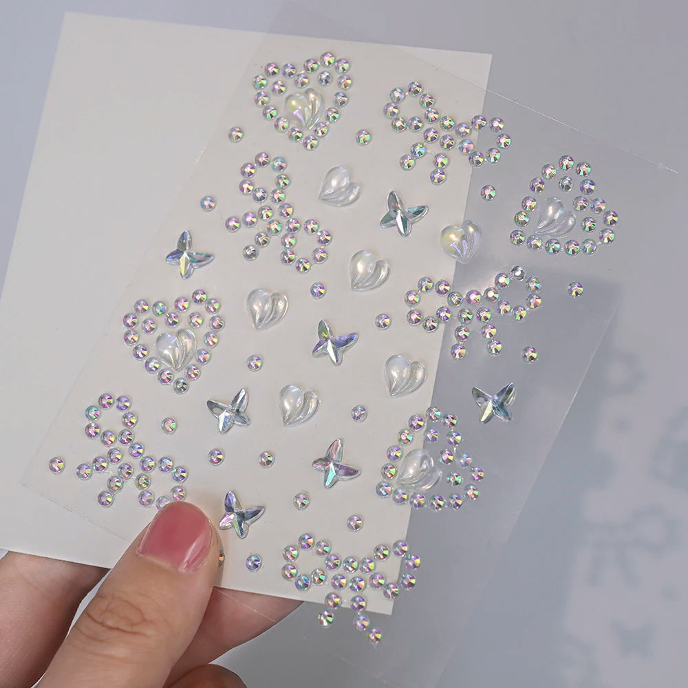 1Pc 5D Face Diamond Water Drops Rhinestone Gem Sticker Crystal Tear Eyeshadow Sticker Nail Body Makeup Stars Sticker DIY Decor