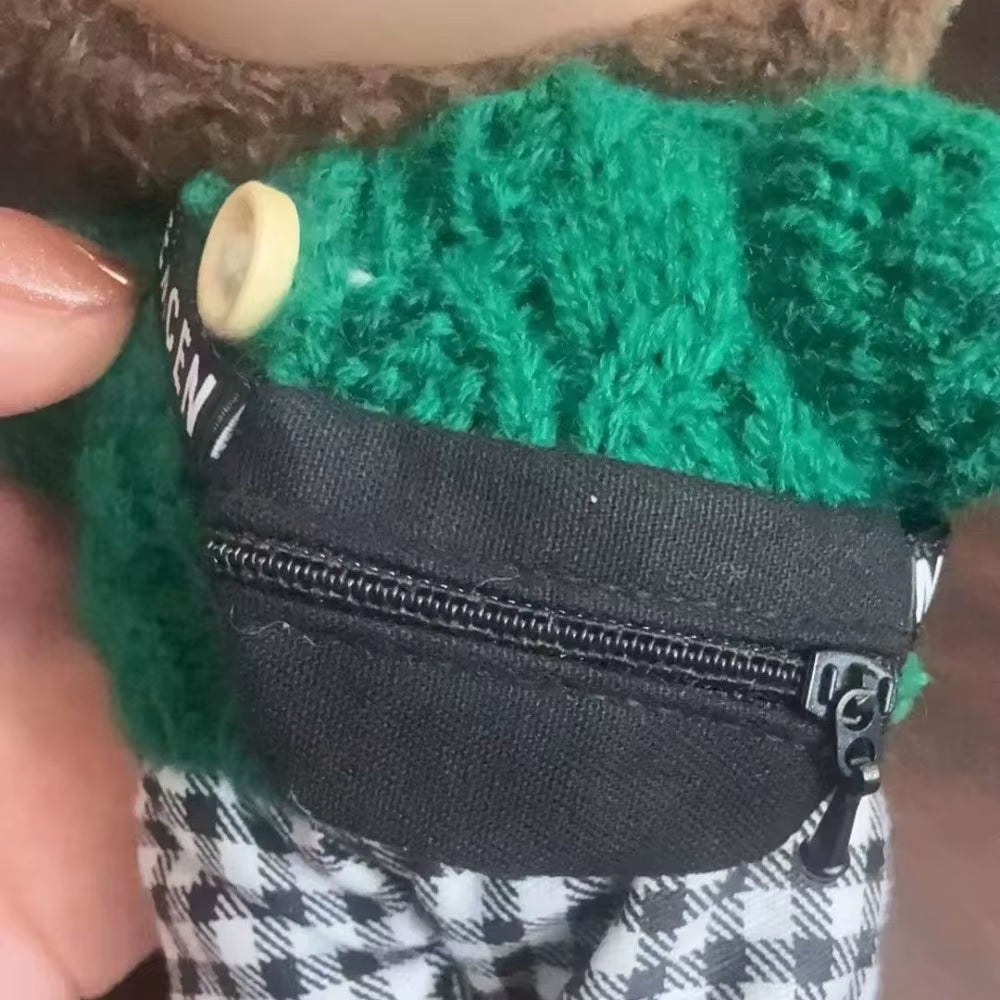 17Cm V1 V2 Labubu Crossbody Bag Cute 1/6 1/8 1/12 BJD Dolls DIY Waist Bags Cute 15Cm Idol Plush Doll Accessories Belt Bag Gift