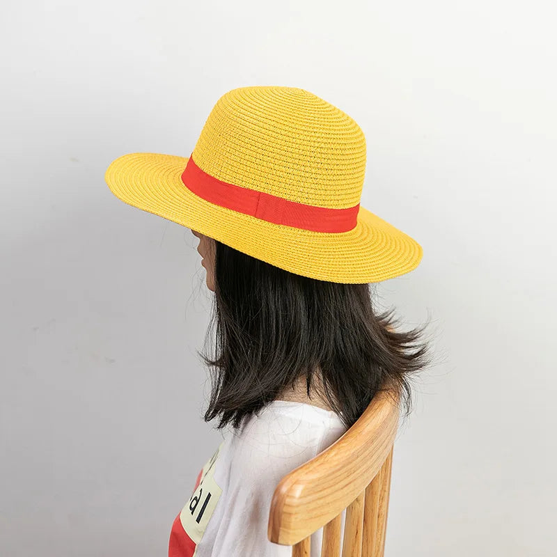 Straw Hat Anime Cosplay Prop Luffy Cap Role Play Stage Performance Accessories Adult Unisex Sunshade Hat