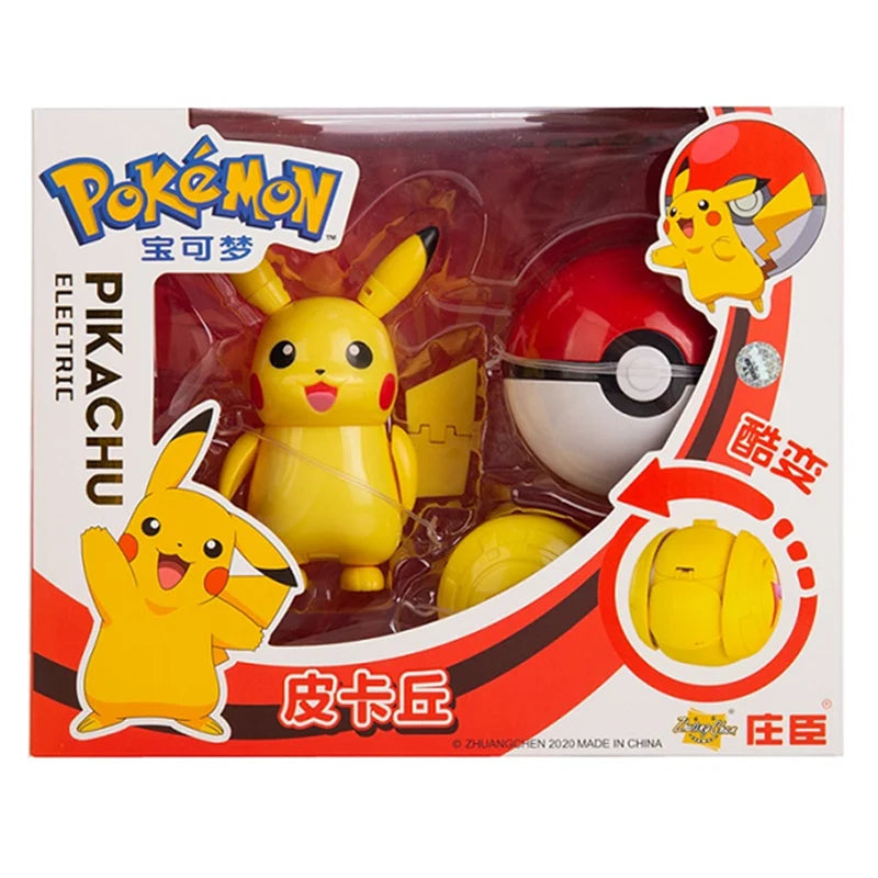 About Pokemon Anime Figure Charizard Pikachu Gyarados Pocket Monster Figure Pokeball Action Deformation Toy Model Children Gift