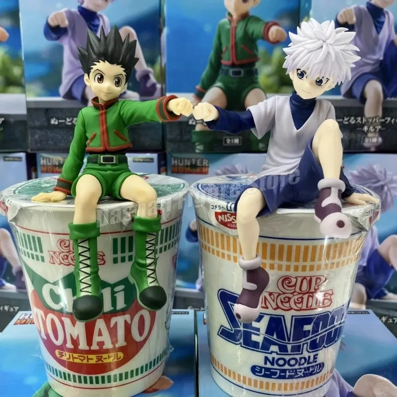 Hunter×Hunter Gon Killua Action Figure Noodle Stopper Model Toys Decorations GON·FREECSS Killua Zoldyck Figurine Car Ornaments