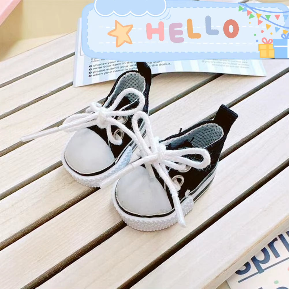For Labubu Doll’s Shoes 4X1.8Cm Multiple Styles DIY for Labubu Doll Leather Cloth Shoes Replacement Dolls Accessories