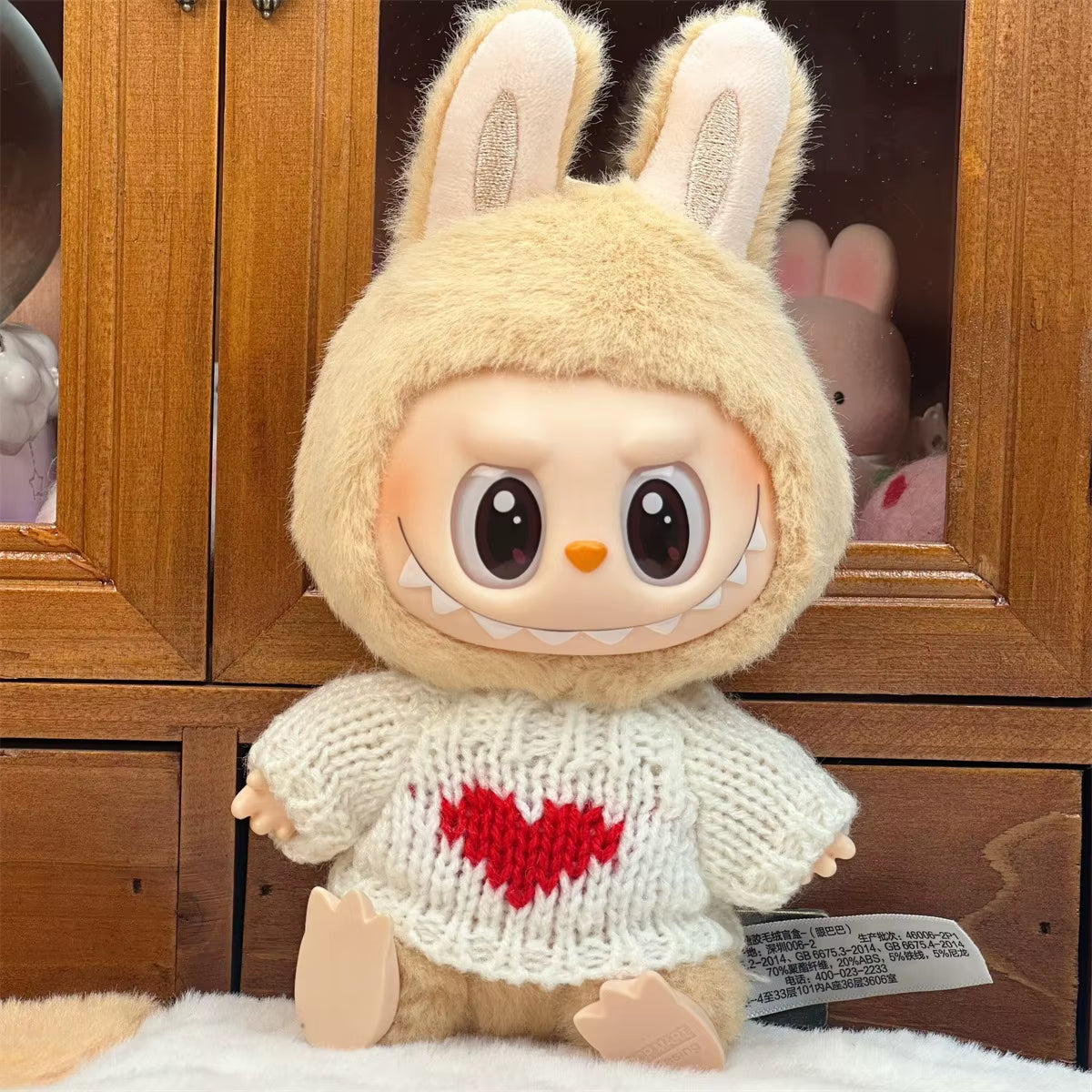 Adorable Strawberry Love Winter Sweater for 17cm Labubu Dolls - Perfect Gift for Kids!