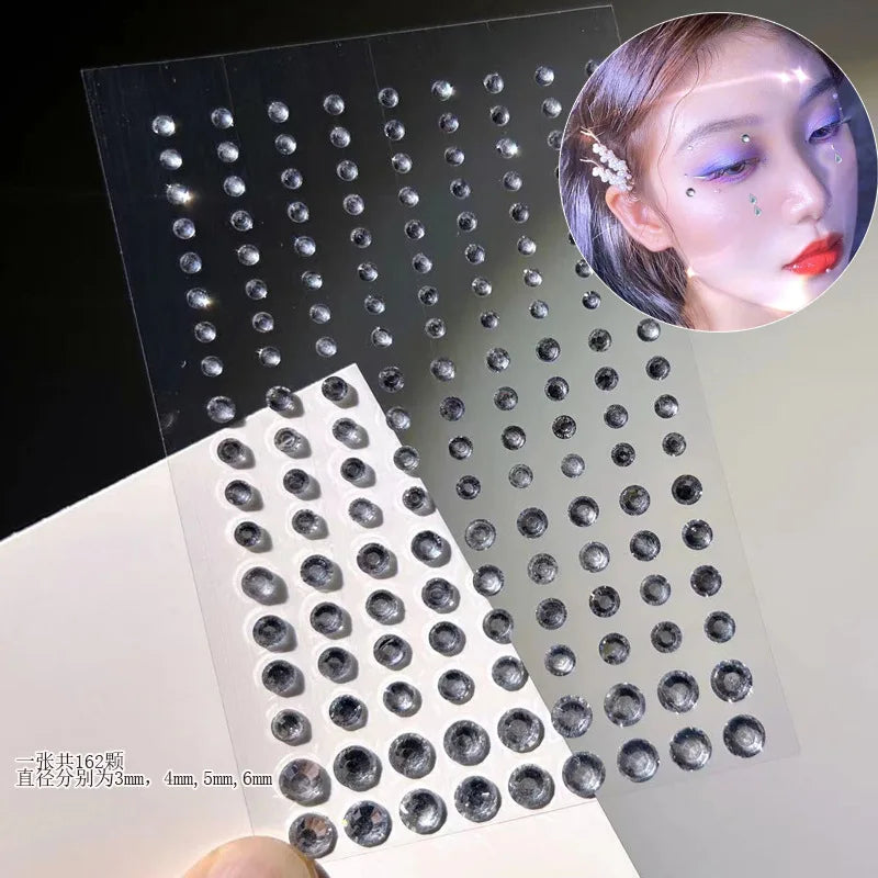 1Pc 5D Face Diamond Water Drops Rhinestone Gem Sticker Crystal Tear Eyeshadow Sticker Nail Body Makeup Stars Sticker DIY Decor
