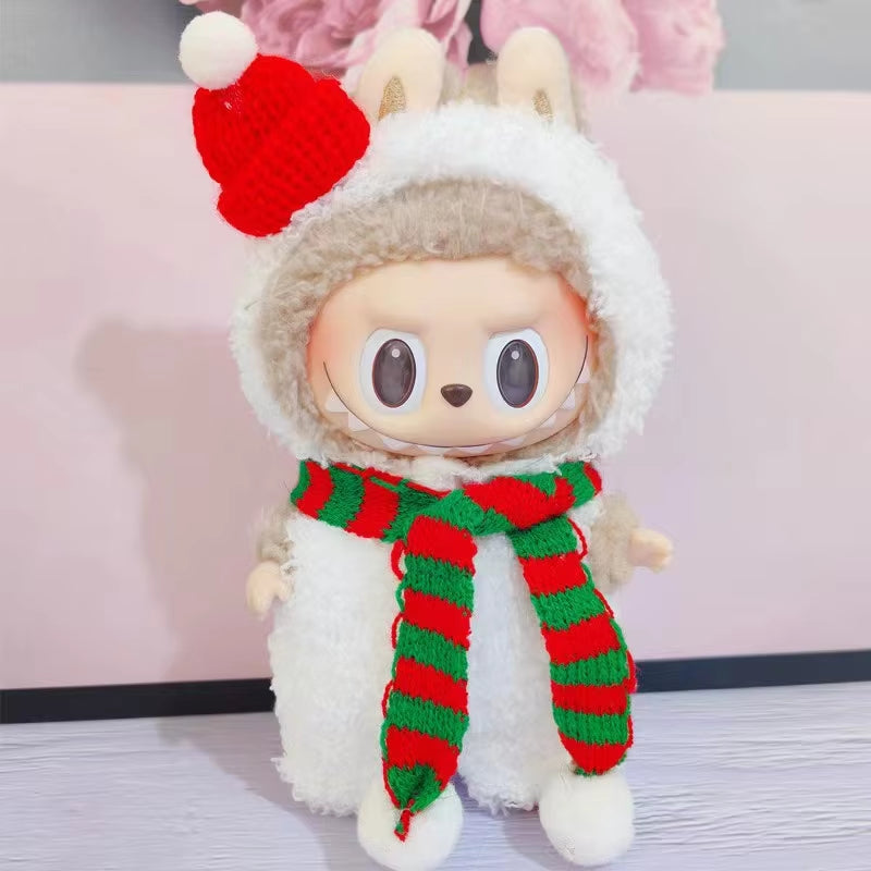 Adorable 17Cm Mini Plush Doll Outfit - Kpop Exo Labubu Bear Jumpsuit Accessories for Kids DIY Gift