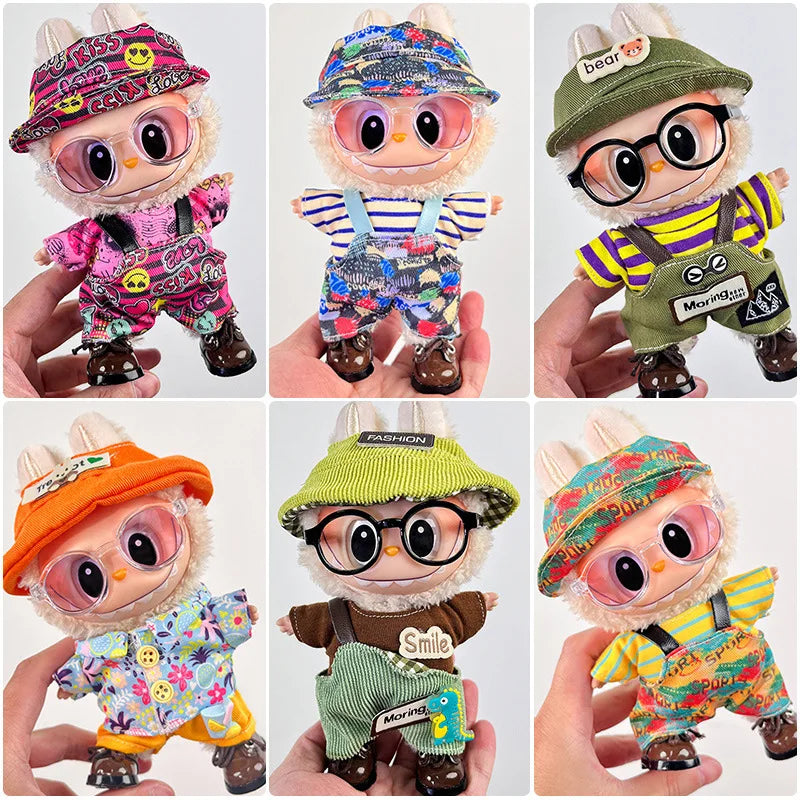 The First Second and Third Generation Labubu Baby Clothes 17Cm Labubu Plush Toy Pendant Clothes Replace Cute Fashionable Suit