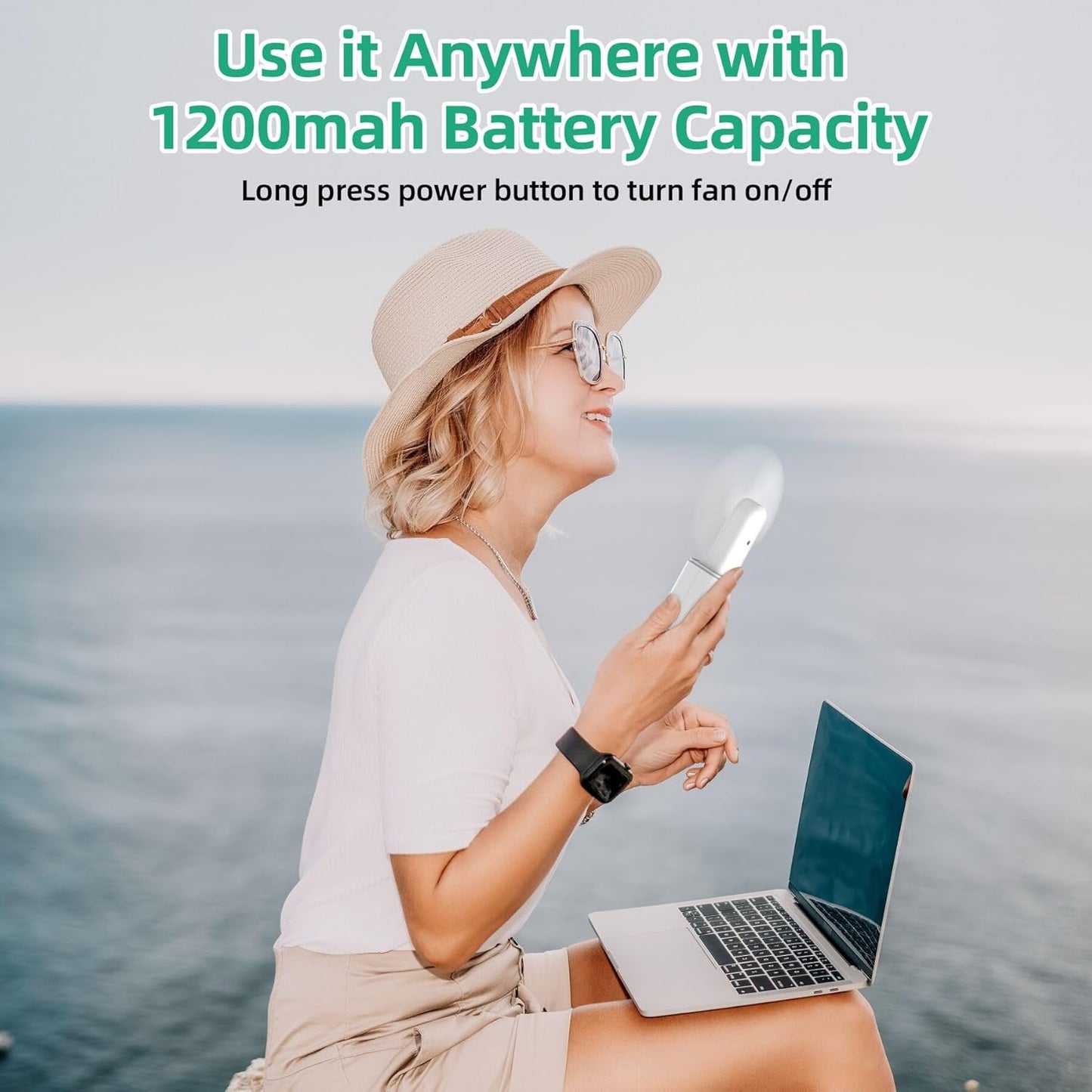 2-Pack Rechargeable Fan with Flashlight, 2In1 Mini Handheld Fans with Light, Pocket USB-C Rechargeable Hand Fans, Portable Fans Cooling and Lighting Solution for Summer Travel Camping Outdoor