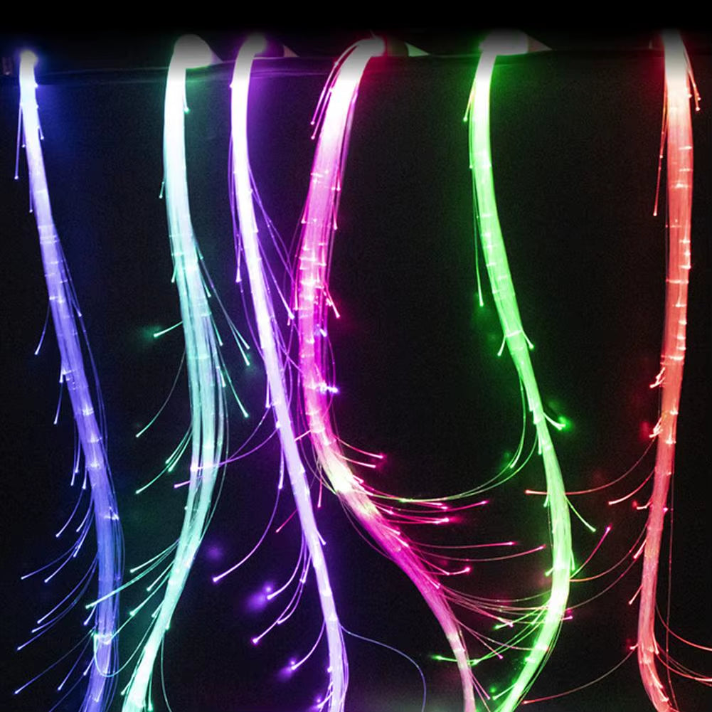 Disco Dance Whip Party Led Fiber Optic Dancing Whips Rechargeable Glowing Whip Sparkle Flow Toy Light up 360° Swivel Rave EDM