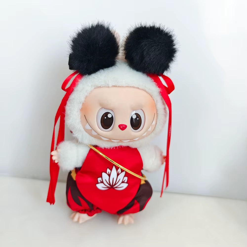 Clothes for Labubu 17Cm II Idol Dolls Sitting Party the Monster Outfit Accessories Clothing DIY Gift Nezha Qiankun Circle
