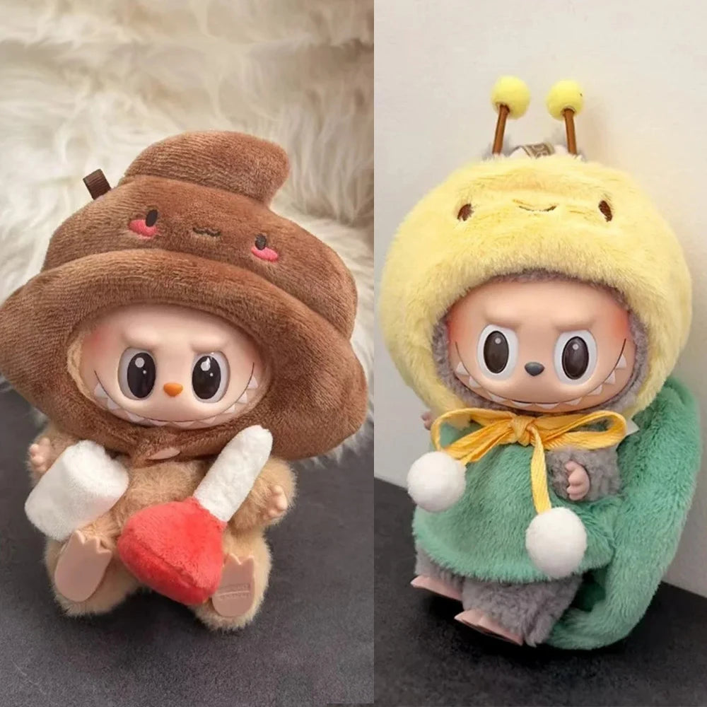 Cute Milk Doll Clothes for Labubu Handmade Clothing 17Cm Doll Accessories for Labubu V1 V3 Dress Up