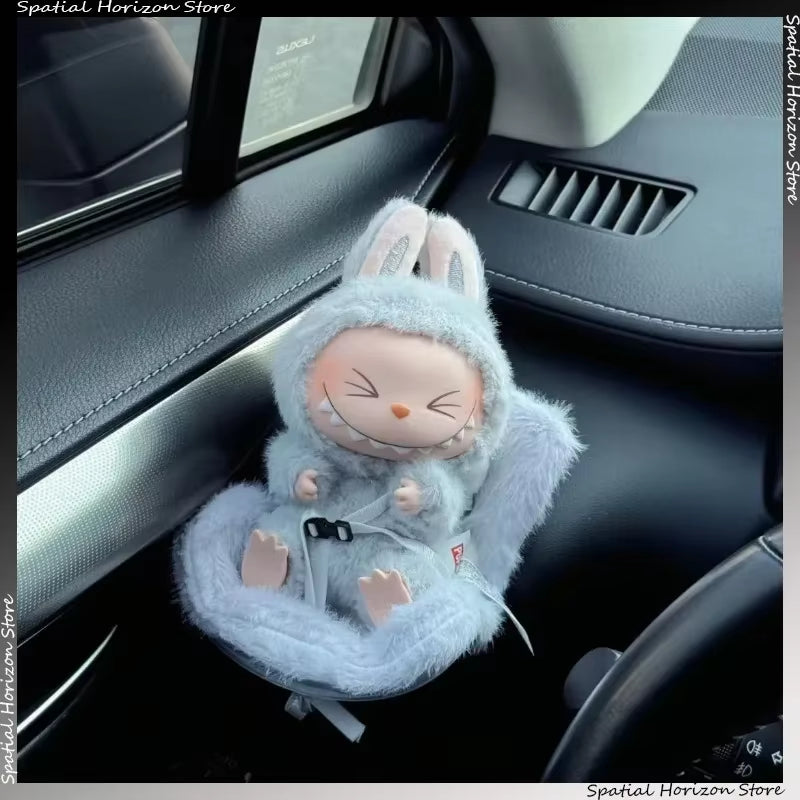 Mini Plush Doll Safety Seat Kawaii Labubu Idol Kpop Doll Plush Seat Car Air Aromatreatment Decoration Car Ornament Gifts
