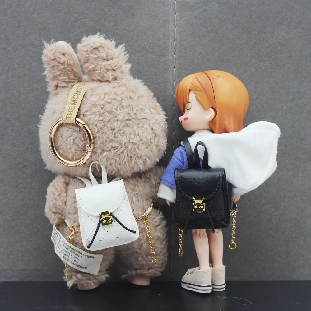 OB11 Bag (4*2.3Cm) ,For Labubu Macaron Upsetduck Liila and 15-20Cm Cotton Doll and 1/8 BJD Doll Backpack 1/12 BJD