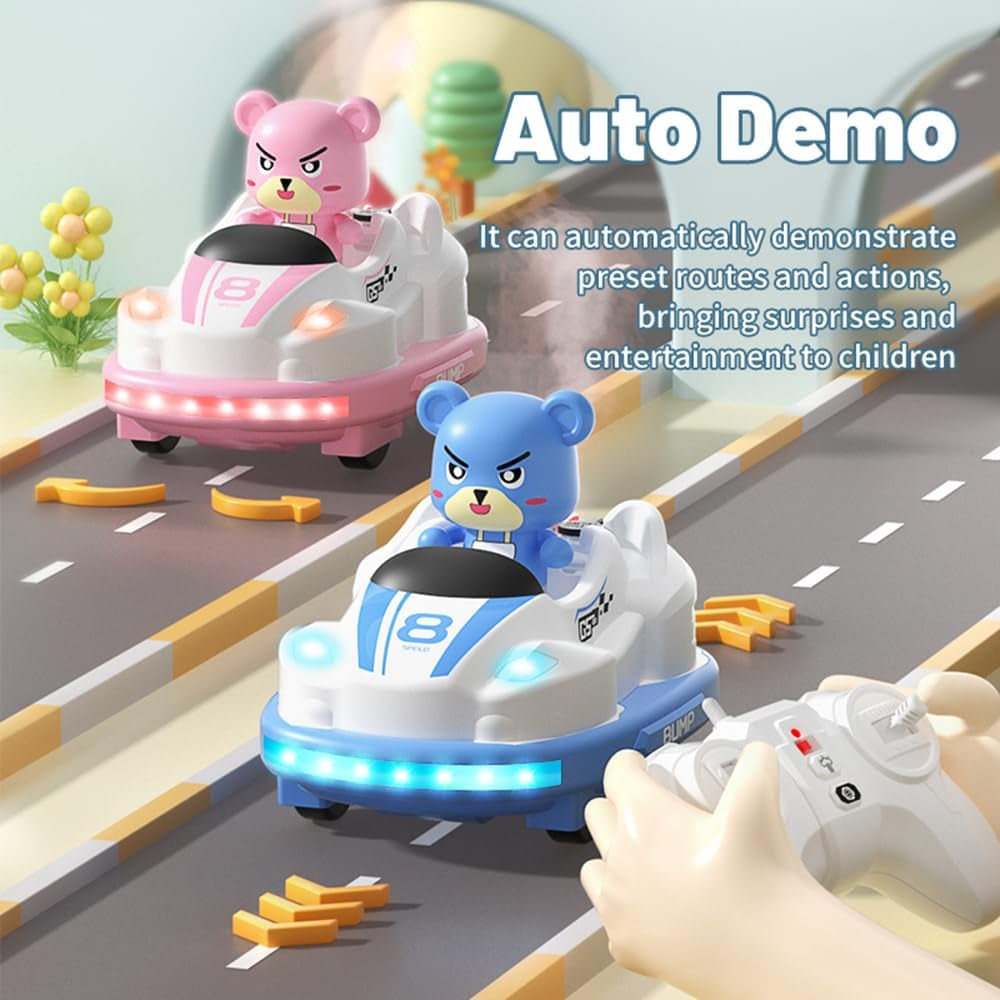 Remote Control Bumper Cars for Teens, RC Battle Ejecting Bumper Car Set, Gesture Sensing RC Stunt Car with Spray, Lights & Music, Birthday Xmas Gifts