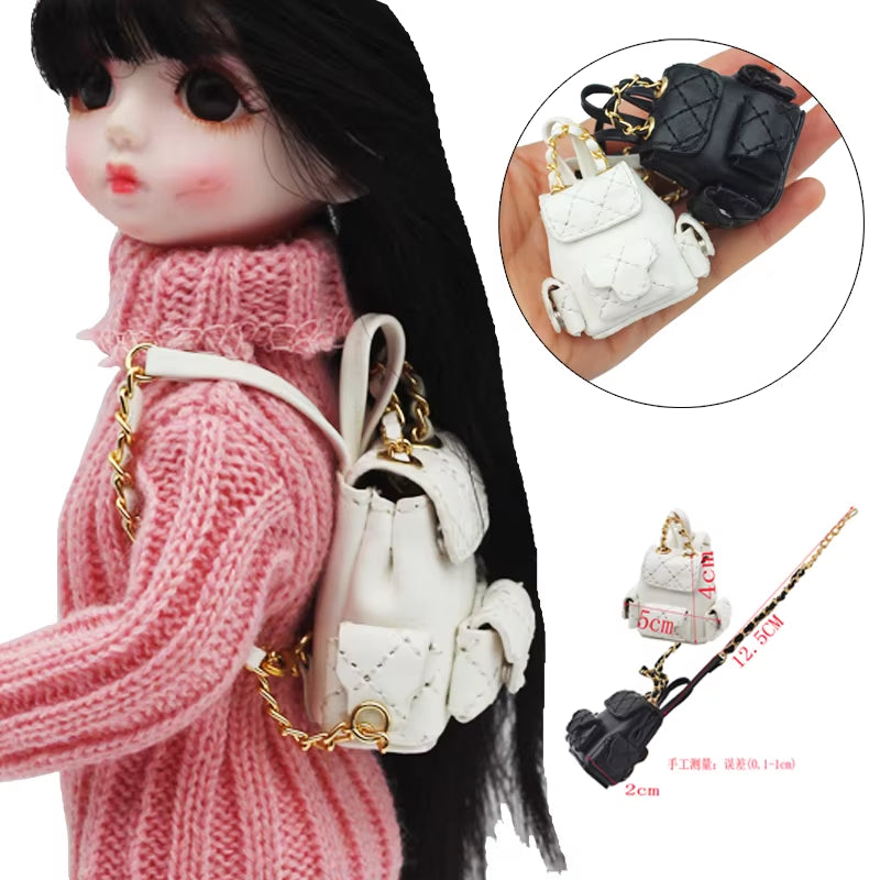 OB11 Bag (4*2.3Cm) ,For Labubu Macaron Upsetduck Liila and 15-20Cm Cotton Doll and 1/8 BJD Doll Backpack 1/12 BJD