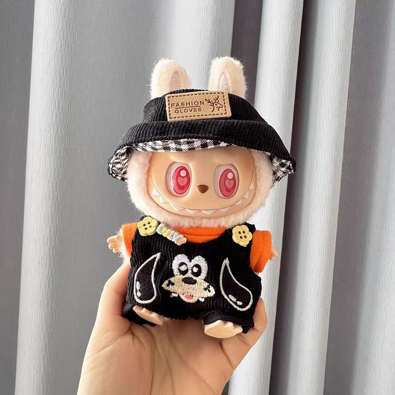 Adorable Labubu V2 Plush Doll Pendant Set - Cool & Cute Three-Piece Outfit Accessories